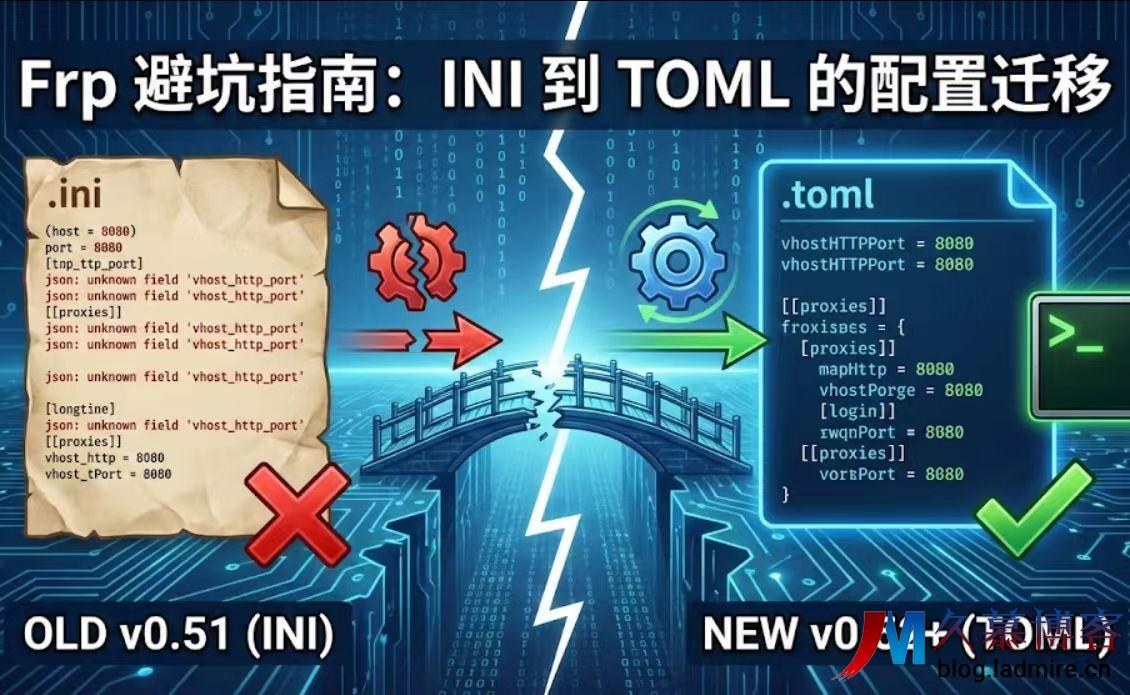 【避坑】Frp 报错 json: unknown field？一文读懂 v0.52+ 版本的配置变更