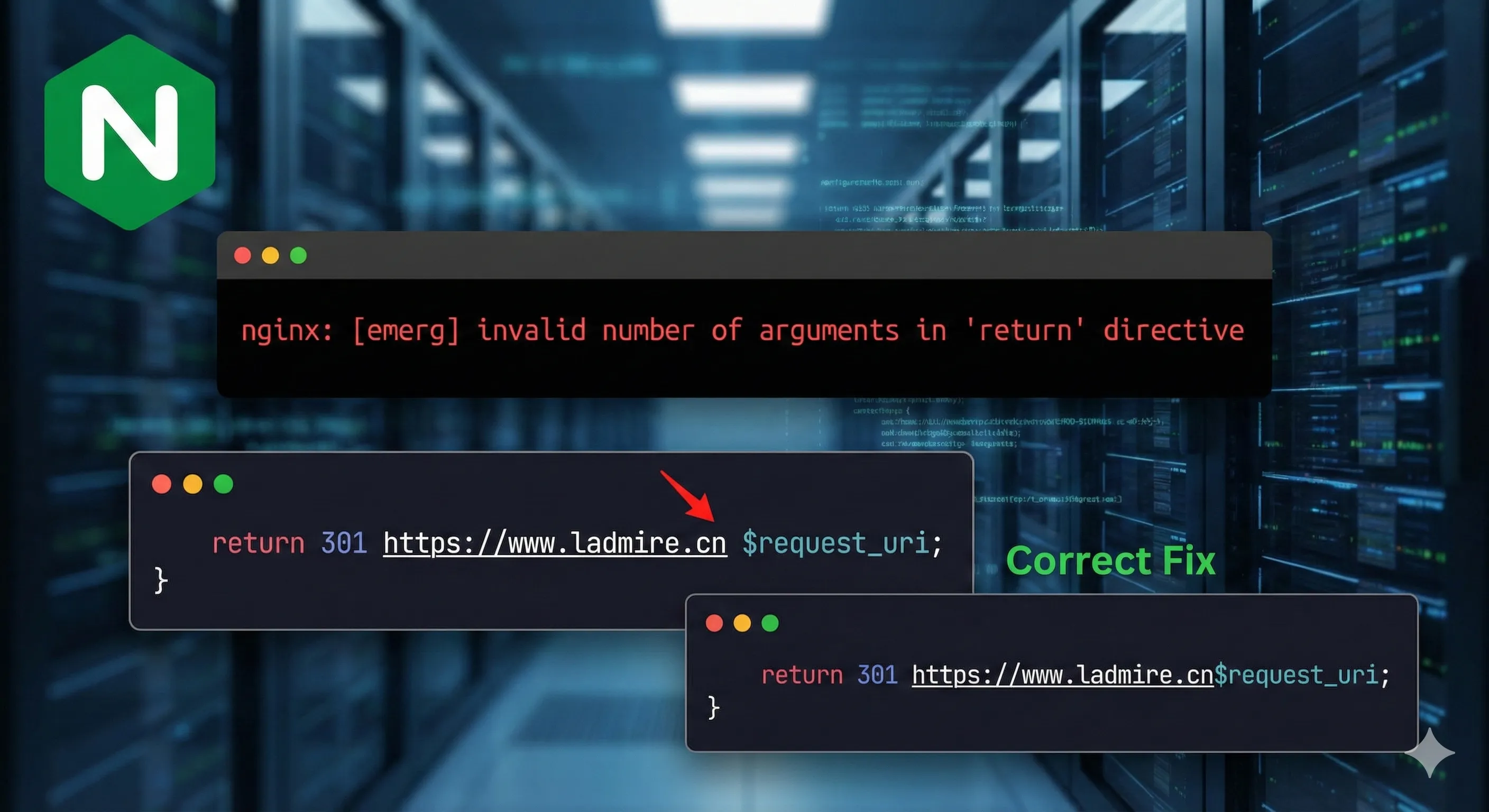 解决 Nginx 报错：invalid number of arguments in "return" directive - 解决Nginx配置规则错误
