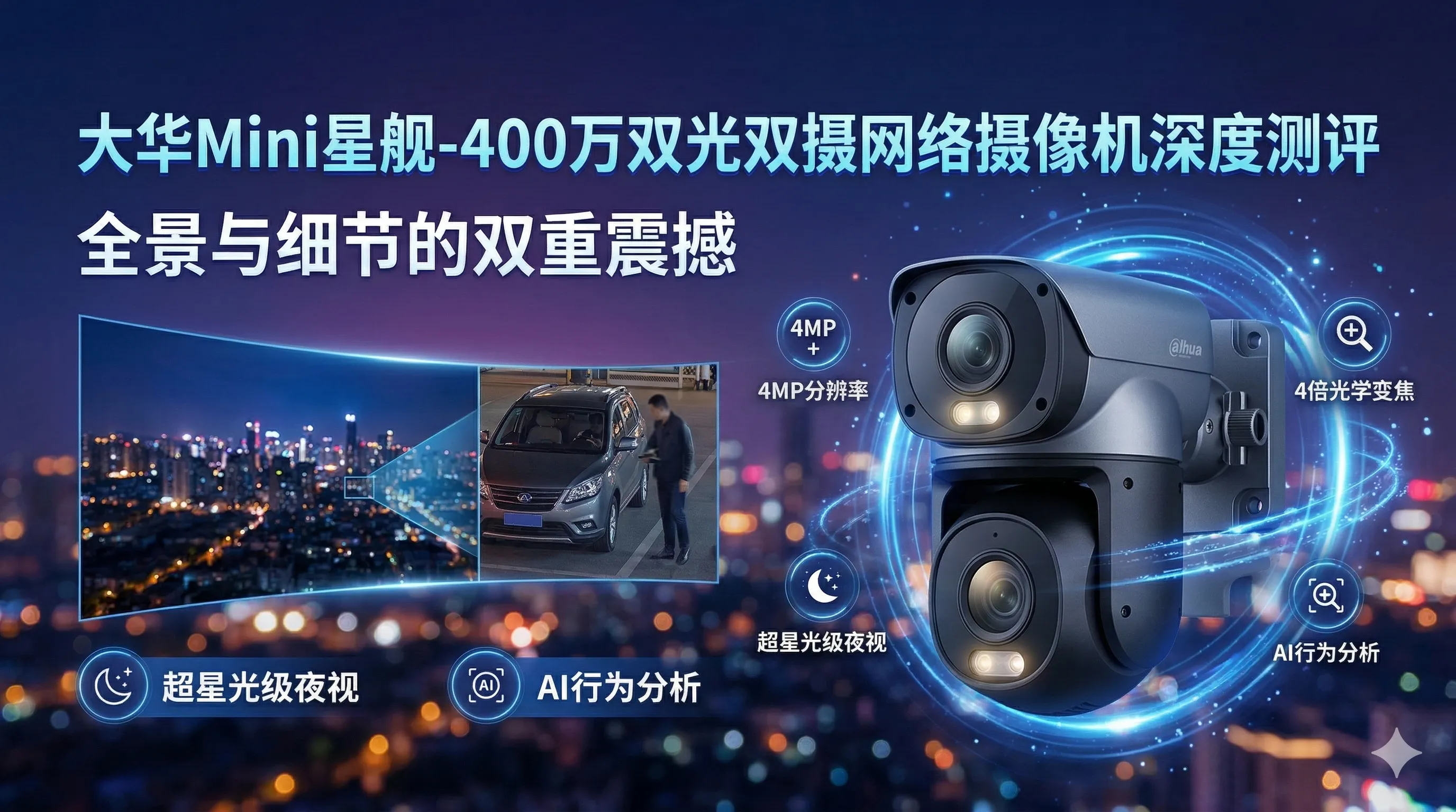 大华Mini星舰-400万双光双摄网络摄像机使用体验：全景与细节的双重震撼
