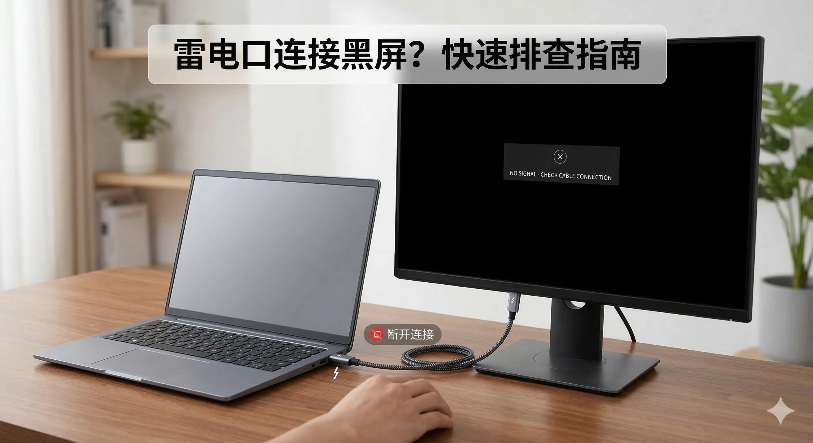 笔记本雷电口连接显示器突然无信号？教你几招快速排查修复