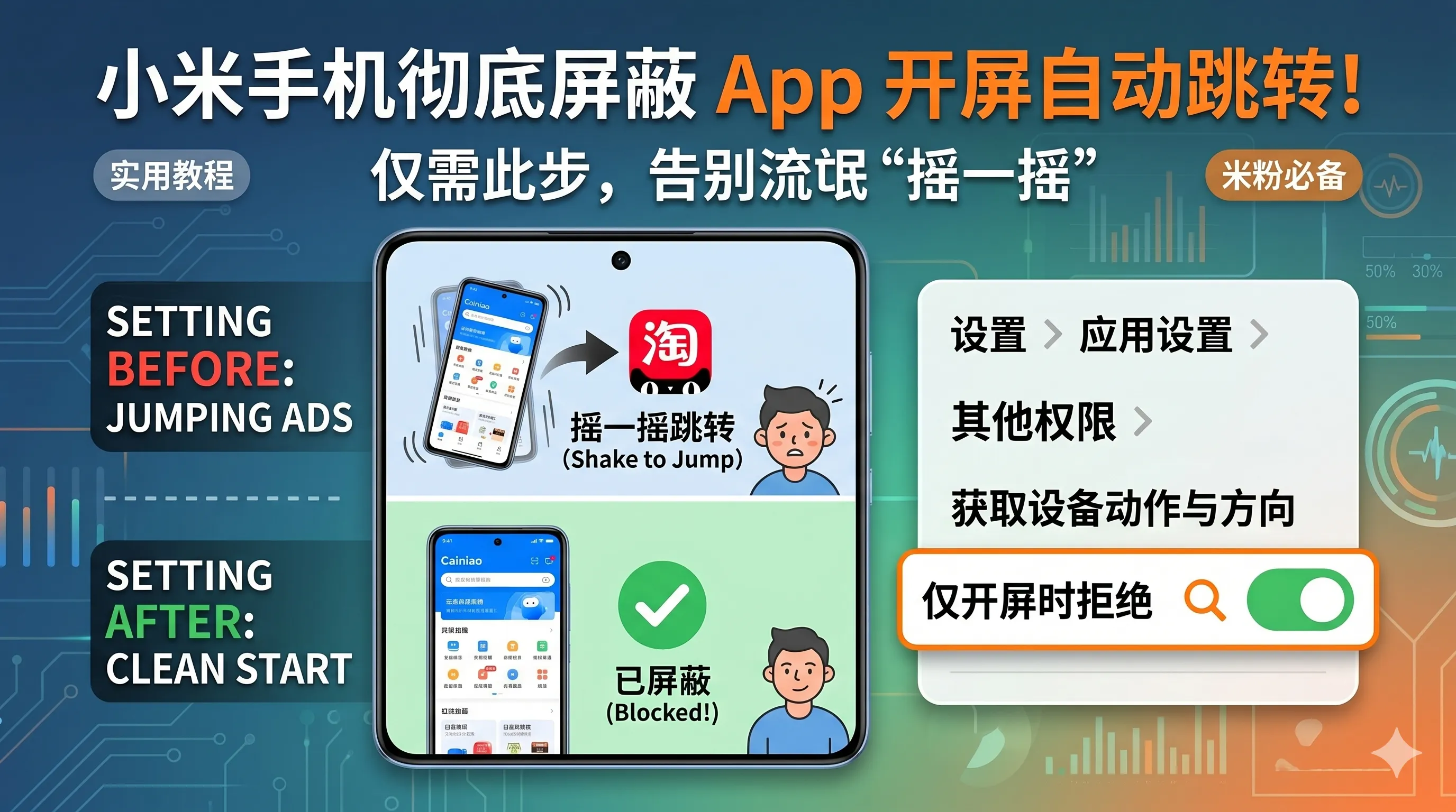 彻底告别烦人跳转！小米手机如何关闭App开屏“摇一摇”广告